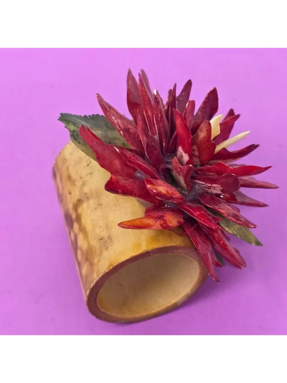 Handcrafted The Bayou84 Coastal Decor Shell Flower Napkin Holder/Napkin Rings